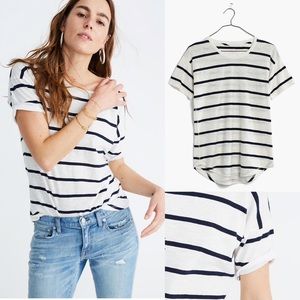 LAST CHANCE Crewneck Tee in Creston Stripe